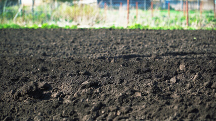 The black soil in the countryside close-up