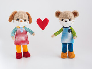 かわいい動物のあみぐるみ（子供の生活）