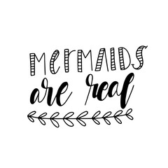 Cute mermaid card. Hand drawn Cute inspirational Mermaid quotes. Typography lettering. Mermaid hair don't care.I'm a mermaid.