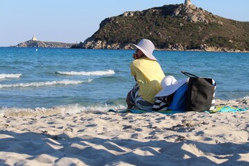 woman on the beach in Sardinia