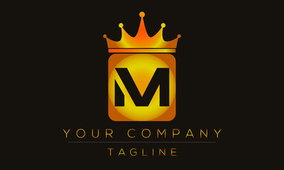 Letter M Logo Design, Creative Modern Icon M With Crown Head