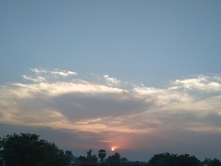 Beautiful dramatic view of nature in Evening Stock photos. This photo is taken in india.