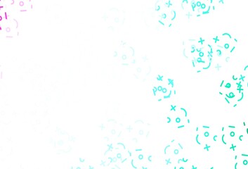 Light Green, Red vector background with math elements.