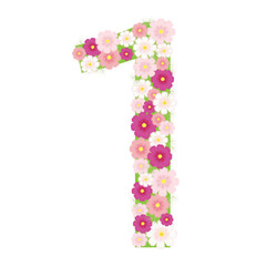 秋桜 コスモス 数字 1