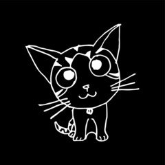 a cute little cat is standing