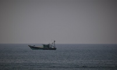 Relation between ship and sea.