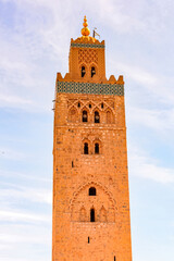Obraz premium It's Minaret of the Koutoubia Mosque of Marrakesh, Morocco. It is the capital city of the mid-southwestern region of Marrakesh-Asfi.
