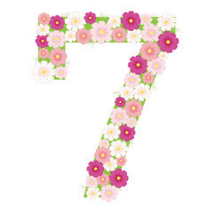 秋桜 コスモス 数字 7