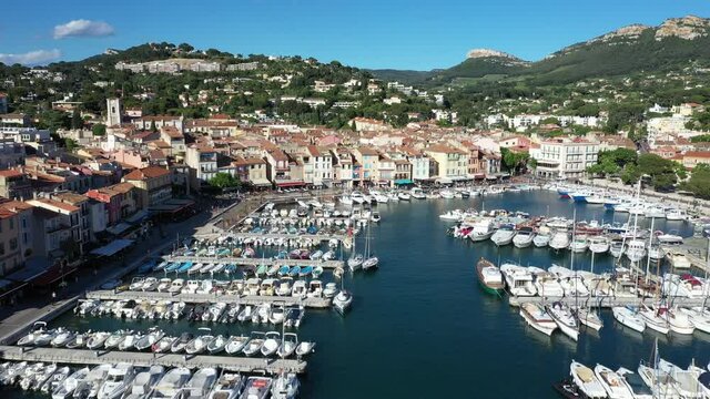 Aerial view of Cassis, a fishing village located near Marseille