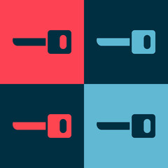 Pop art Key icon isolated on color background. Vector Illustration.