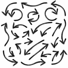 Set of hand drawn arrows doodle design elements 