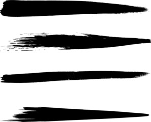 Grunge Paint Roller . Vector brush Stroke . Distressed banner . Black stripes isolated. paintbrush collection . Modern Textured shape . Dry border in Black . Bulge lines