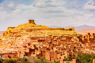 It's Ait Benhaddou, a fortified city, the former caravan way from Sahara to Marrakech. UNESCO World Heritage, Morocco