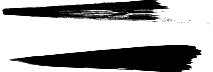Grunge Paint Roller . Vector brush Stroke . Distressed banner . Black stripes isolated. paintbrush collection . Modern Textured shape . Dry border in Black . Bulge lines