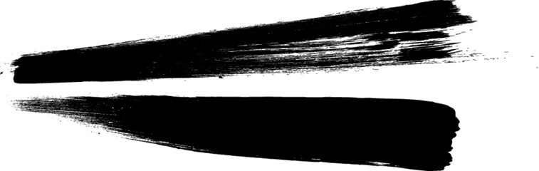 Grunge Paint Roller . Vector brush Stroke . Distressed banner . Black stripes isolated. paintbrush collection . Modern Textured shape . Dry border in Black . Bulge lines