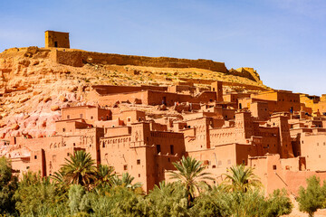 Fototapeta premium It's Ait Benhaddou, a fortified city, the former caravan way from Sahara to Marrakech. UNESCO World Heritage, Morocco