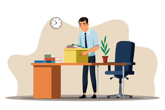 Vector Character Illustration Unemployment Concept