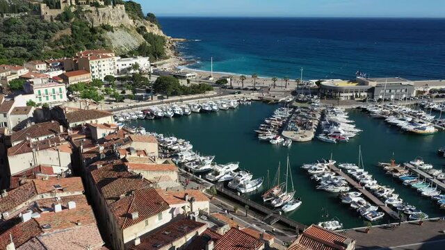 Aerial view of Cassis, a fishing village located near Marseille