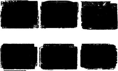 Grunge Paint Roller . Vector brush Stroke . Distressed banner . Black stripes isolated. paintbrush collection . Modern Textured shape . Dry border in Black . Bulge lines