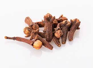 clove macro shot isolated on white background