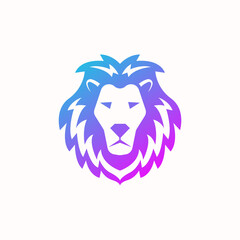 Lion logo vector design with gradient color