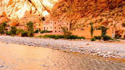 It's Todgha Gorge, a canyon in the High Atlas Mountains in Morocco, near the town of Tinerhir.