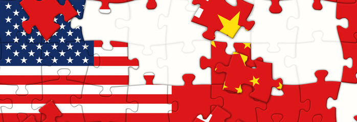  china usa puzzle flag