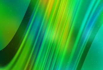 Light Blue, Green vector background with galaxy stars. Blurred decorative design in simple style with galaxy stars. Smart design for your business advert.