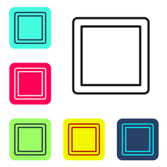 Black line Sewing Pattern icon isolated on white background. Markings for sewing. Set icons in color square buttons. Vector Illustration.