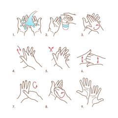 How to wash your hands. Instruction. Vector illustration