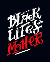Black lifes matter - hand drawn doodle lettering poster.