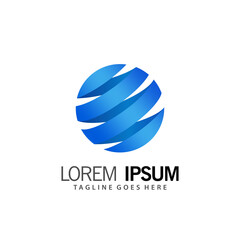 Abstract Circle Logo Icon Design 3D Vector Illustration Template