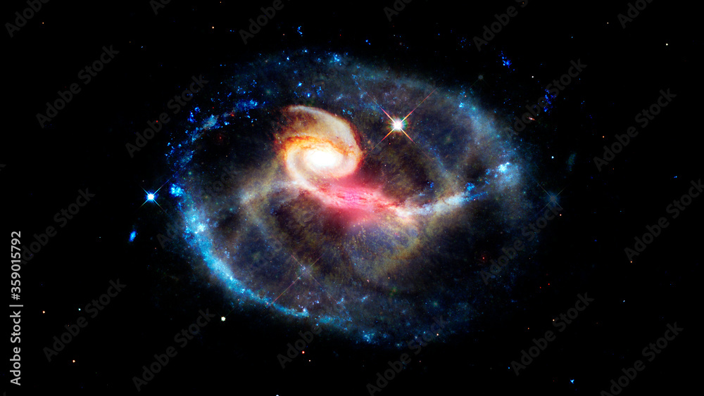 Wall mural spiral galaxies and nebula in space. elements of this image furnished by nasa.