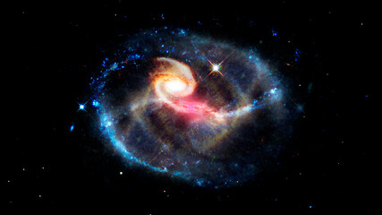 Spiral galaxies and nebula in space. Elements of this image furnished by NASA.