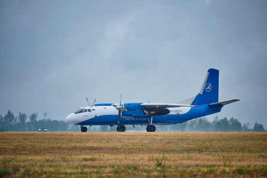 Air plane in National Airport Minsk, Belarus