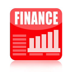 Finance icon with business charts isolated on white background
