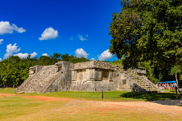 Fototapeta na wymiar Venus Platform, Chichen Itza, Tinum Municipality, Yucatan State. It was a large pre-Columbian city built by the Maya people of the Terminal Classic period. UNESCO World Heritage