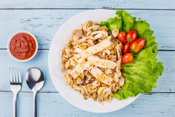 Fried squid with garlic