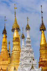 It's Surroundings of the Shwedagon Pagoda, a gilded stupa on the Singuttara Hill, Kandawgyi Lake,...