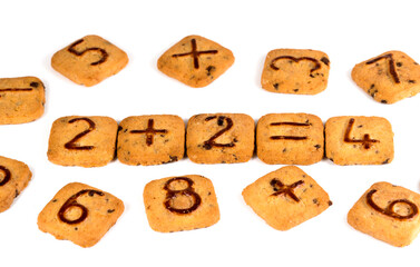 Biscuits with numbers isolated