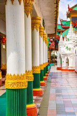 It's Surroundings of the Shwedagon Pagoda, a gilded stupa on the Singuttara Hill, Kandawgyi Lake,...