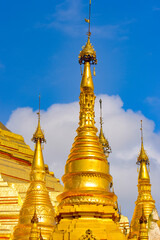 It's Surroundings of the Shwedagon Pagoda, a gilded stupa on the Singuttara Hill, Kandawgyi Lake,...