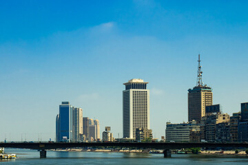 Fototapeta na wymiar the river Nile in Egypt against the background of the city of Cairo