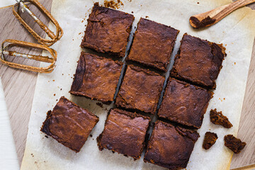 Homemade Chocolate and Chocolate Chip Brownies