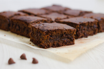 Homemade Chocolate and Chocolate Chip Brownies