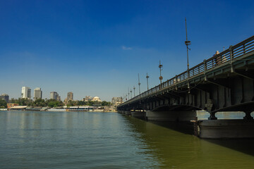 the bridge over the Nile river in Cairo Egypt