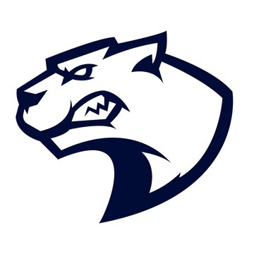 Tiger mascot logo silhouette version. Tiger logo in sport style, mascot logo illustration design vector