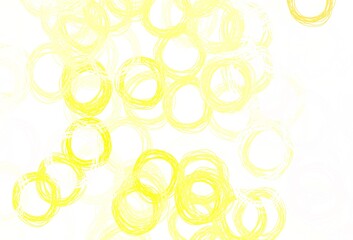 Fototapeta premium Light Green, Yellow vector background with bubbles.