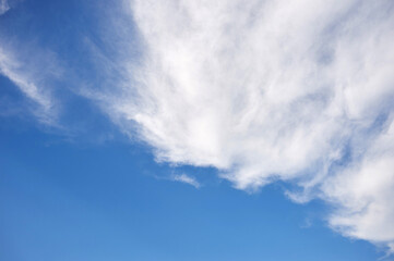 Naklejka na ściany i meble Blue sky and white clouds. 