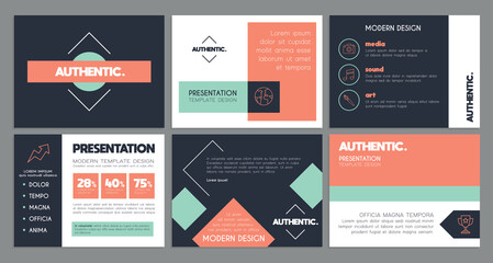 Set of business presentation templates, modern design infographic slide vectors